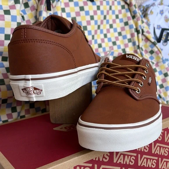Vans Men’s Atwood (Leather)Brown/Marshmallow VN0A327LLYV Sneakers - Picture 12 of 16